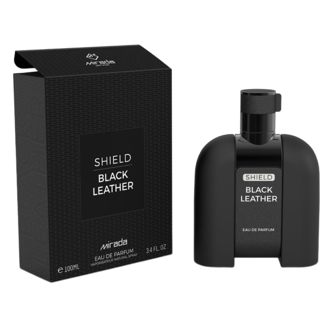 MIRADA Shield Black Leather Mens Eau de Parfum (EDP) 3.4 FL. Oz (100ml)